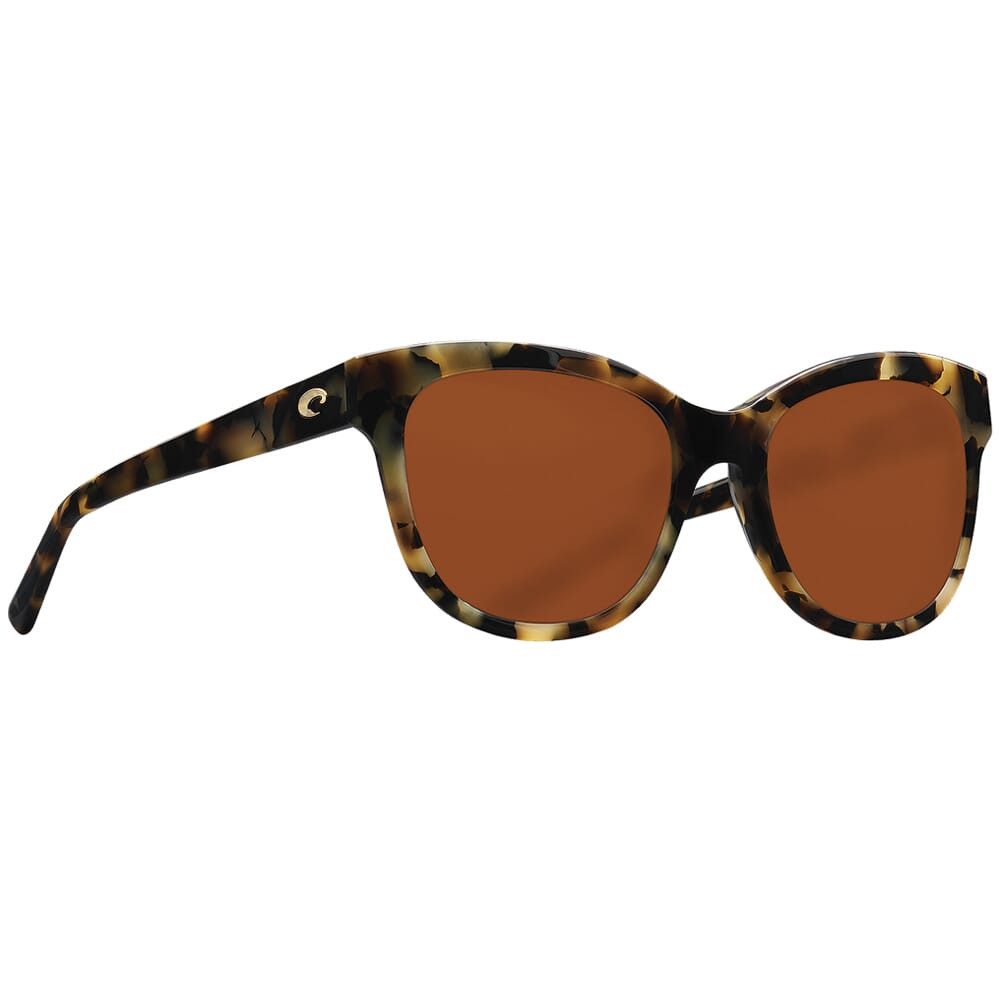 Costa Bimini Shiny Vintage Tortoise Frame Sunglasses w/ Copper 580G Lenses BIM-241-OCGLP