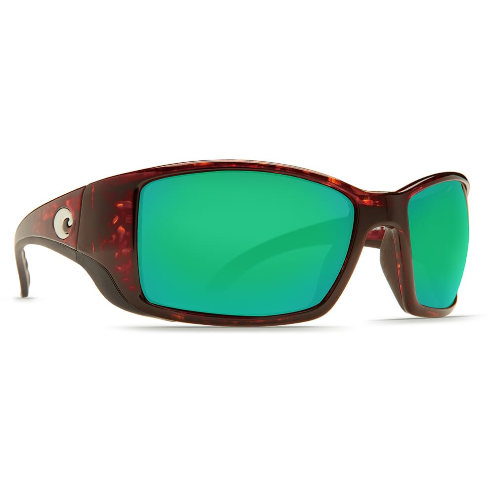 Costa Blackfin Tortoise Global Fit Frame Sunglasses w/ Green Mirror 580G Lenses BL-10GF-OGMGLP