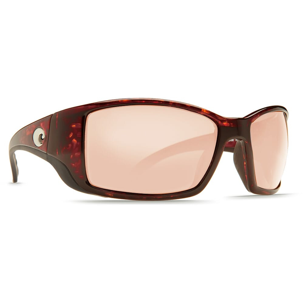 Costa Blackfin Tortoise Global Fit Frame Sunglasses w/ Copper Silver Mirror 580P Lenses BL-10GF-OSCP