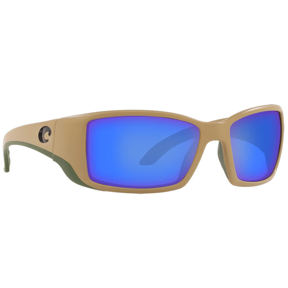 Costa Blackfin Sand Frame Sunglasses w/ Blue Mirror 580P Lenses BL-248-OBMP