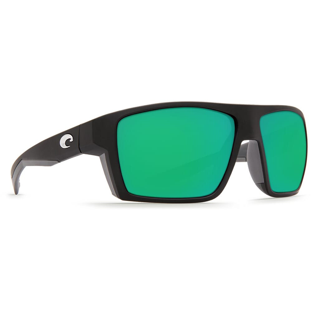 Costa Bloke Matte Black + Matte Gray Frame Sunglasses w/ Green Mirror 580P Lenses BLK-124-OGMP