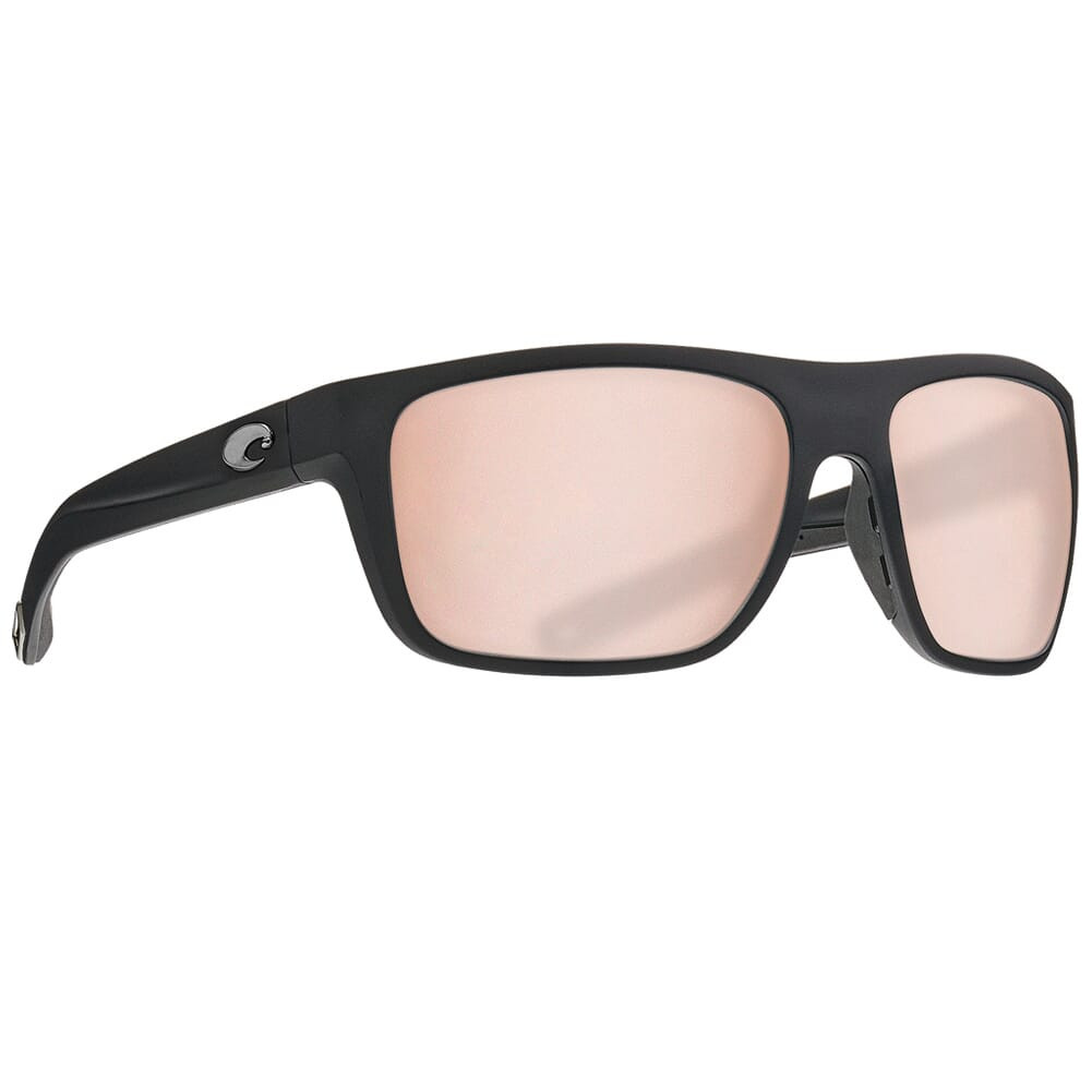 Costa Broadbill Matte Black Frame Sunglasses w/ Copper Silver Mirror 580P Lenses BRB-11-OSCP