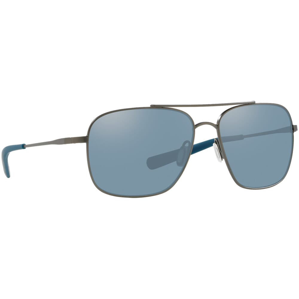 Costa Canaveral Brushed Gray Frame Sunglasses w/ Gray Silver Mirror 580P Lenses CAN-185-OSGP