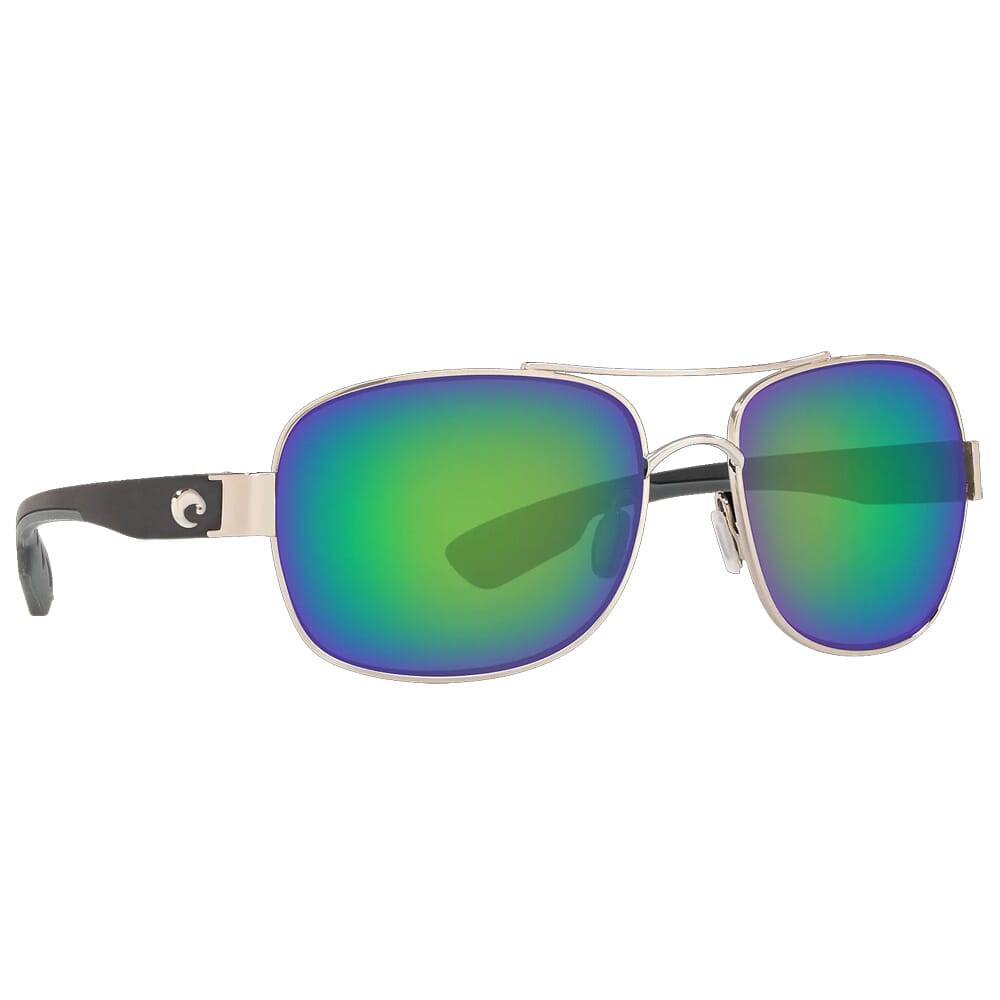 Costa Cocos Palladium Frame Sunglasses w/ Green Mirror 580P Lenses CC-21-OGMP