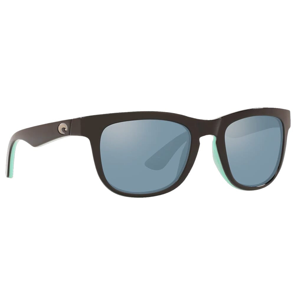 Costa Copra Shiny Black/Mint Frame Sunglasses w/ Gray Silver Mirror 580P Lenses COP-176-OSGP