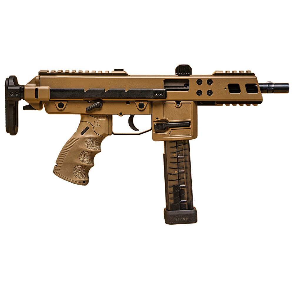 B&T KH9 Covert 9mm 6" 1:10" Bbl Folding FDE Short Barrel Rifle w/(1) 25rd Mag, Sling Bag & Flip-Up Sights (NFA) BT-440000-C-US