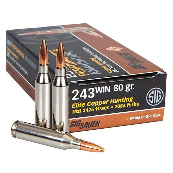 Sig Sauer Ammo .243 Win 80gr Elite Copper Hunting 20/Box E243H1-20