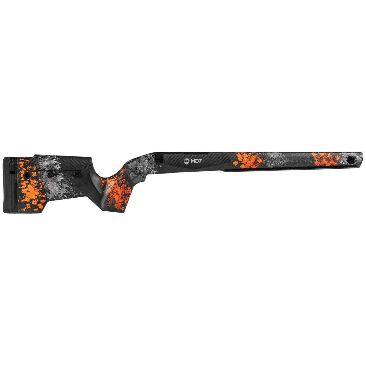 MDT CRBN Remington 700 SA RH Fixed Hunter Orange & Grey Chassis System w/ARCA Rail & No Bottom Metal 109559--HOG