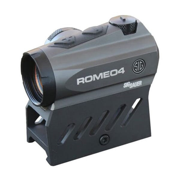 Sig Sauer Romeo4DR Compact 1x20 Red Dot Sight 2 MOA Red Dot 65 MOA Circle Dot 0.5 MOA Adj Graphite SOR41111