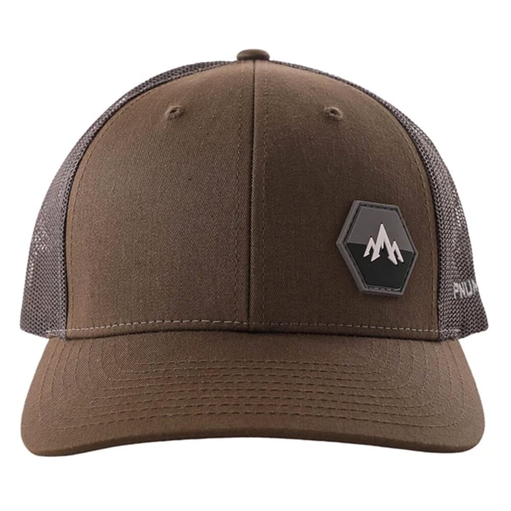Pnuma Outdoors Lifestyle Mesh Trucker Cap Side Patch Brown OSFM P608T