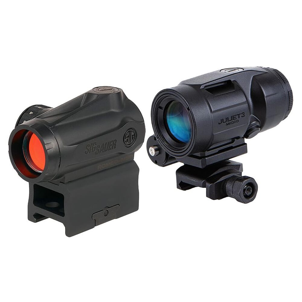 Sig Sauer Romeo-MSR Gen II 1x20mm 2 MOA Compact Red Dot & Juliet3-Micro 3x22mm Micro Magnifier Combo Kit SORJMSR101