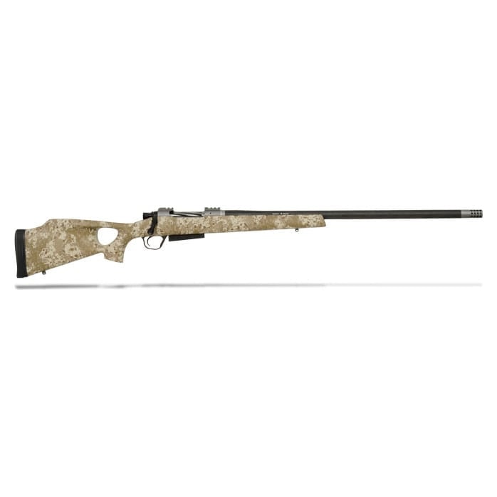 Christensen Arms Summit CF 6.5 Creedmoor Desert Digital Thumbhole Stock with Muzzle brake and Soft Case