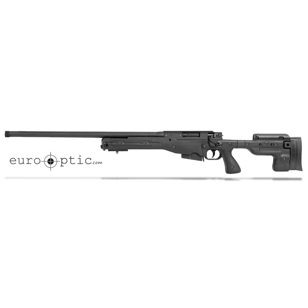 Accuracy International AT 6.5 Creedmoor 24" 5/8"-24 Threaded Fixed LH Stock Black Rifle ATLHFI6524BL