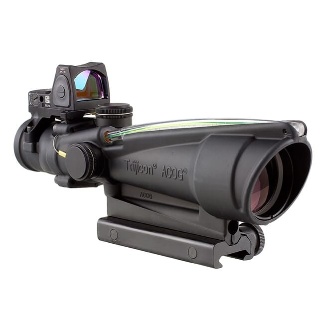 Trijicon 3.5x35 ACOG Dual Illum Green Chevron .223 Reticle w/Colt Knob Mount - Adjustable LED 3.25 MOA Red Dot RMR Type 2 TA11-C-100565