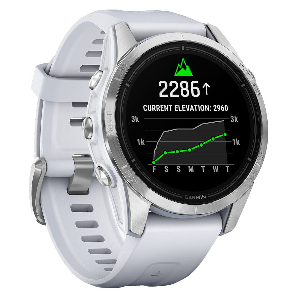 Garmin epix Pro Standard 42mm Silver Smartwatch w/Whitestone Band 010-02802-00