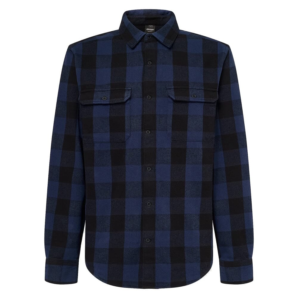 Oakley Terraformic Black/Blue Check LS Button-Down Shirt FOA404785-9F1