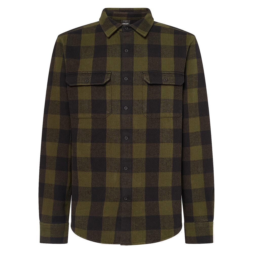Oakley Terraformic Black/Green Check SS Button-Down Shirt FOA404785-9F2