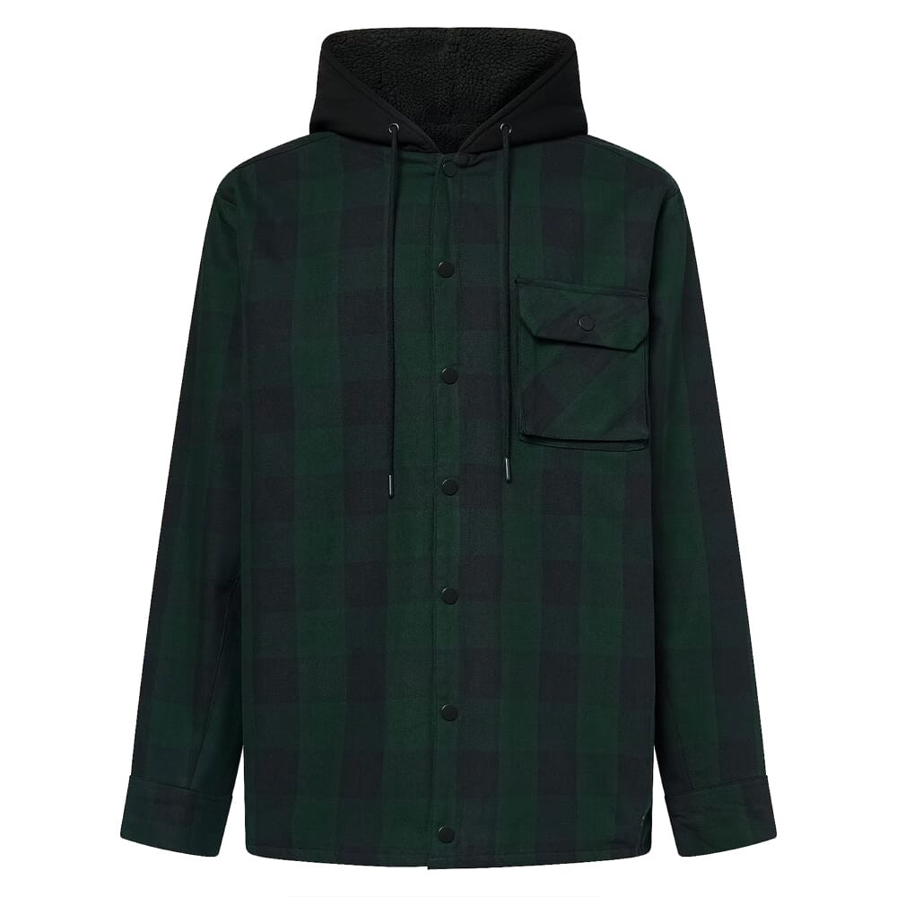 Oakley Bear Cozy Black/Green Check Hooded Jacket FOA404860-9F2