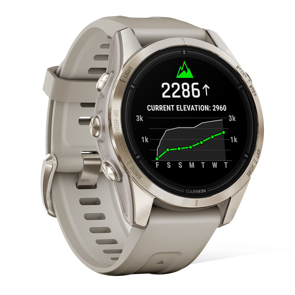 Garmin epix Pro Sapphire 42mm Soft Gold Smartwatch w/Light Sand Band 010-02802-10