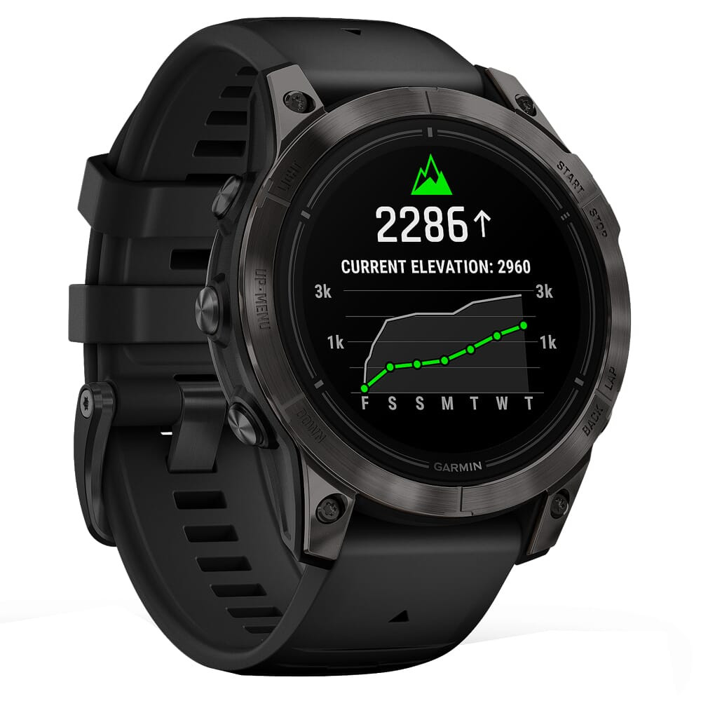 Garmin epix Pro Sapphire 47mm Carbon Gray DLC Titanium Smartwatch w/Black Band 010-02803-10