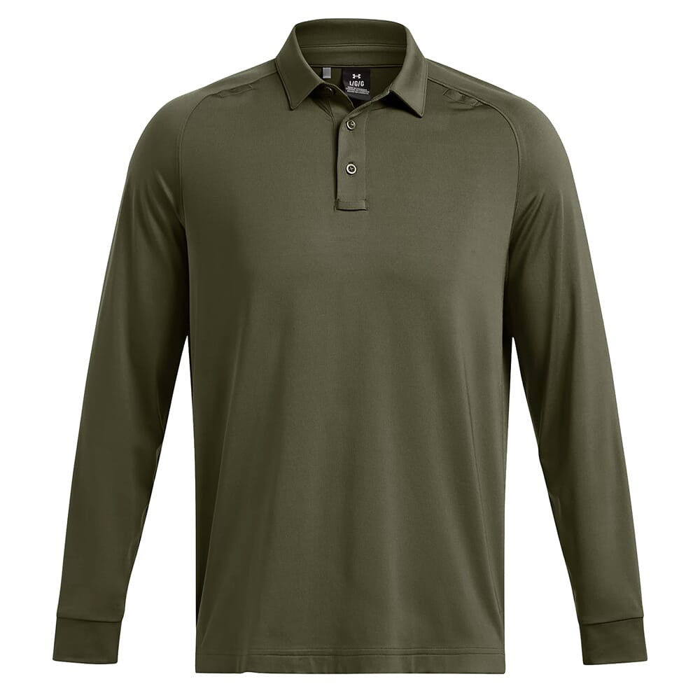 Under Armour Tactical Elite Long Sleeve Polo Marine OD Green 1386713-390