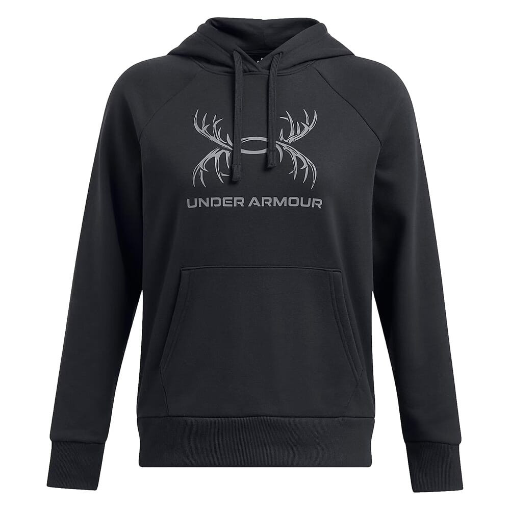 Under Armour Women's Rival Fleece Antler Hoodie Black/Pitch Gray 1387574-001