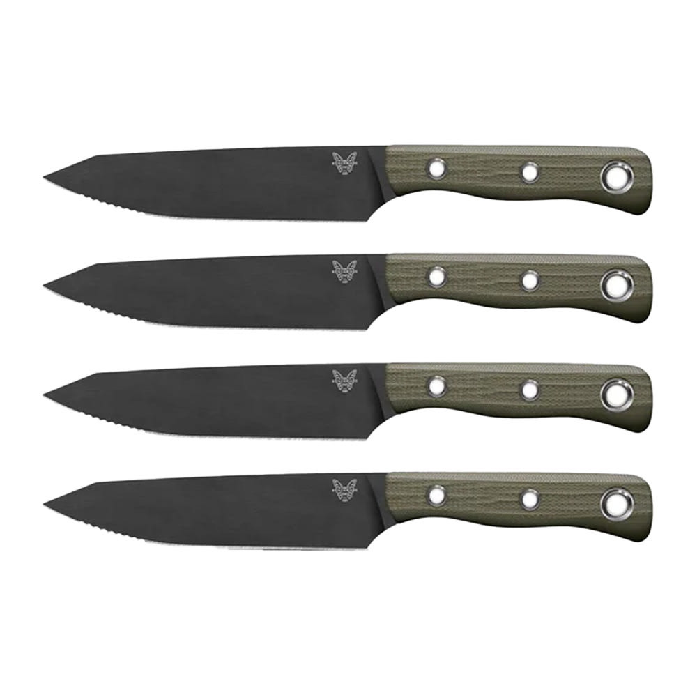 Benchmade Table 4-Piece CPM-154 Stainless Steel (58-61HRC) Fixed Blades Black G10 Handles Knife Set 4001
