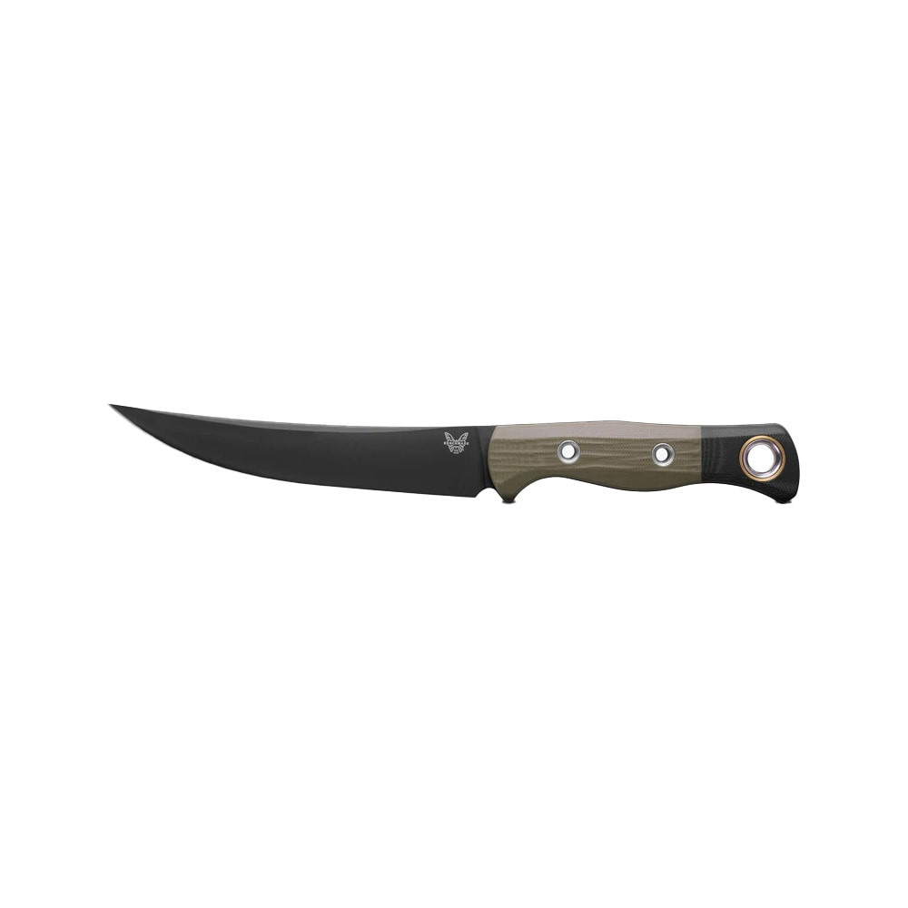 Benchmade Meatcrafter Fixed Blade Trailing-Point Olive Drab Green Black G10 Cutlery Knife 4050BK-01