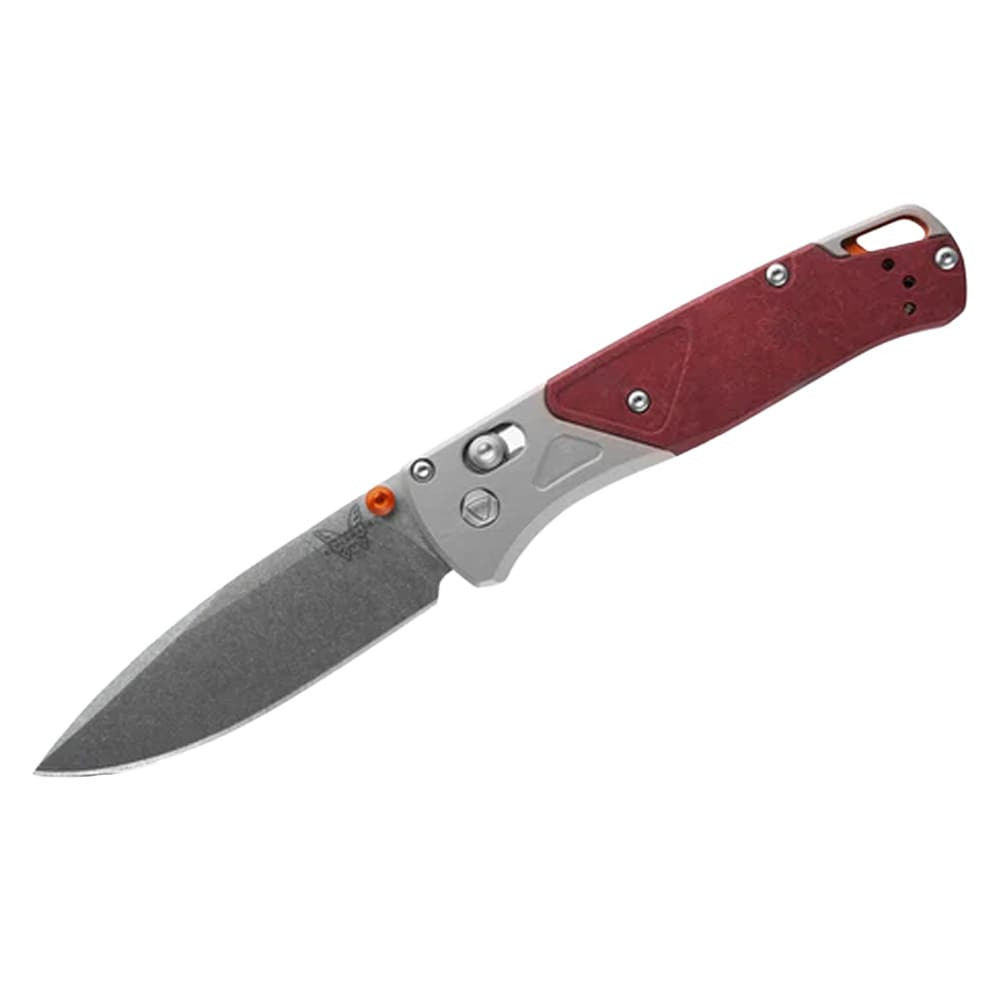 Benchmade Bugout AXIS Drop-Point Grey Redstone Aluminum & Richlite Knife 535-09