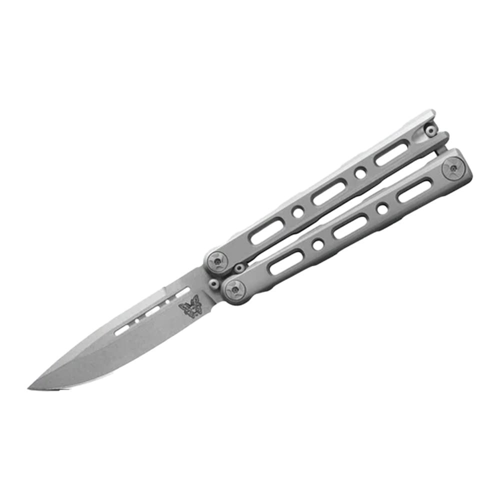 Benchmade Laro Billet Balisong Latch Gray Titanium Knife 82