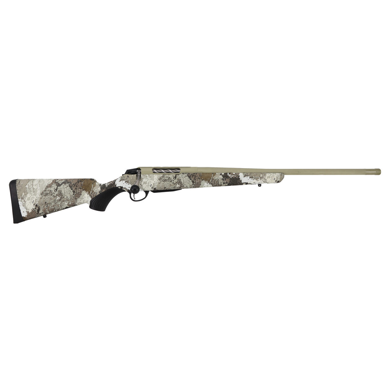 Tikka T3X Lite Cerakote Desert Verde 243 WIN NS 20 Fluted BBL 1:1/8 5/8x24 TPI RH 3RD Synth / Veil Alpine Camo J03648