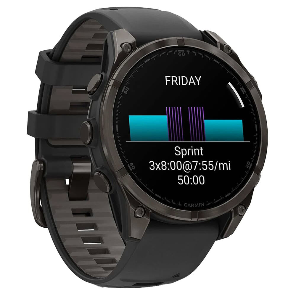 Garmin fenix 8 Sapphire 47mm Crabon Gray Titanium/Black w/Black/Pebble Gray Band Smartwatch 010-02904-20