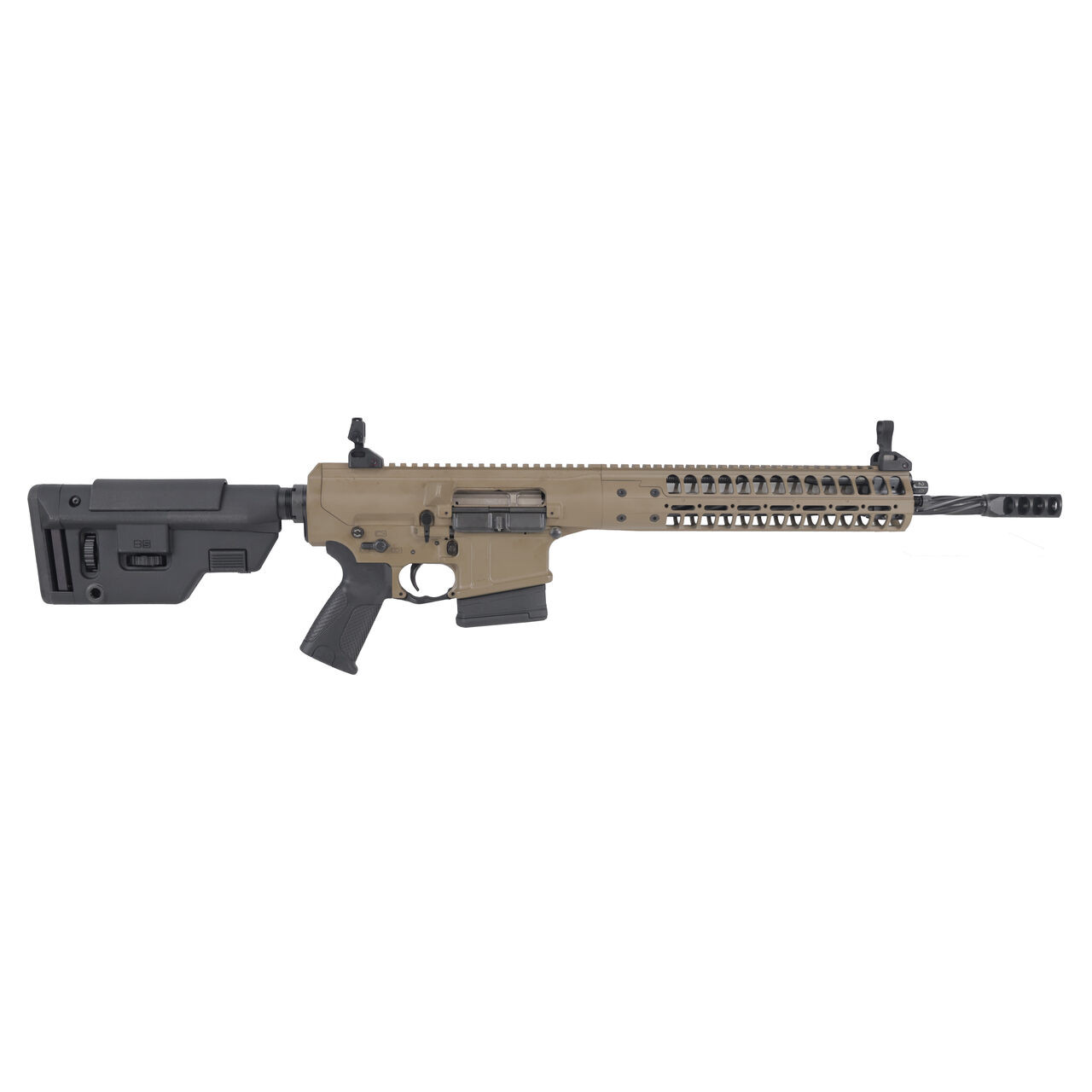 LWRC REPR MKII 7.62mm NATO 16.1" 1:10" 5/8x24 Spiral Fluted Bbl FDE CA Compliant Rifle REPRMKIIR7CKF16SCCAC