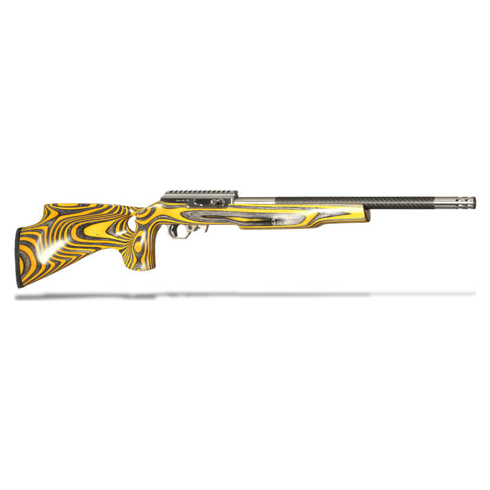 Volquartsen Lightweight 17 HMR Yellow Thumbhole Silhouette Stock