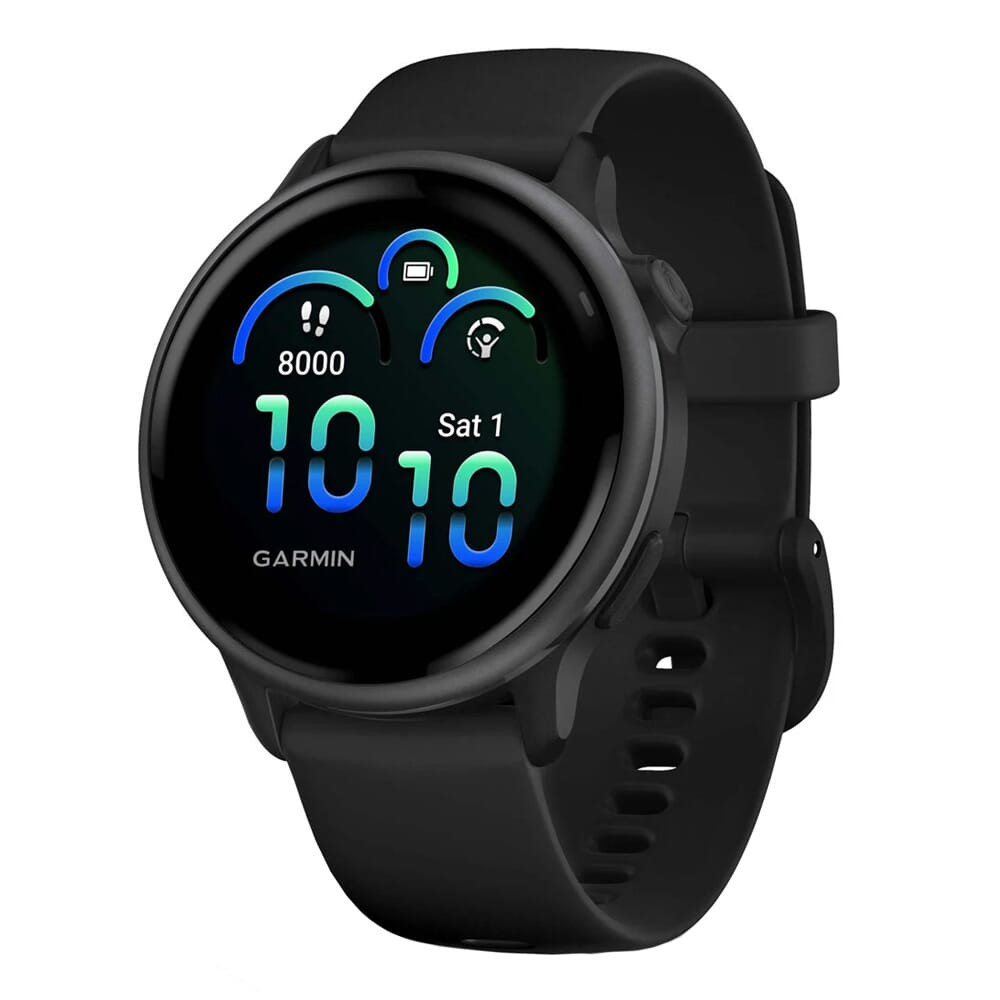 Garmin VivoActive Black Aluminum Smartwatch w/Black Silicone Band 010-02985-00