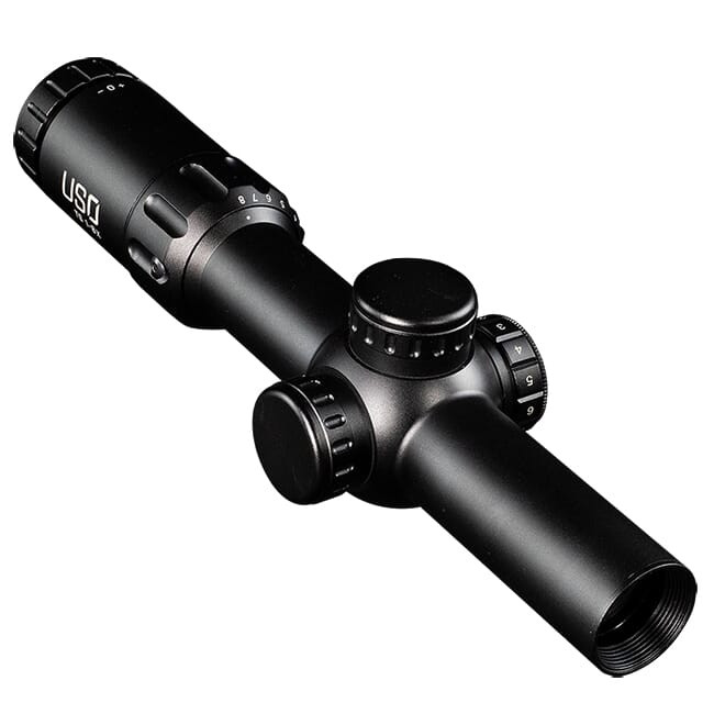 US Optics TS 1-8x24mm; 30 mm Tube; Digital Red FFP RBR Reticle Riflescope TS-8X RBR