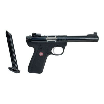 Ruger 22/45 Target Mark III .22 Long Rifle 5.5 Inch Bull Barrel Blue Finish Adjustable Rear Sights Molded Grip 10 Round USED:  Good condition - 10107