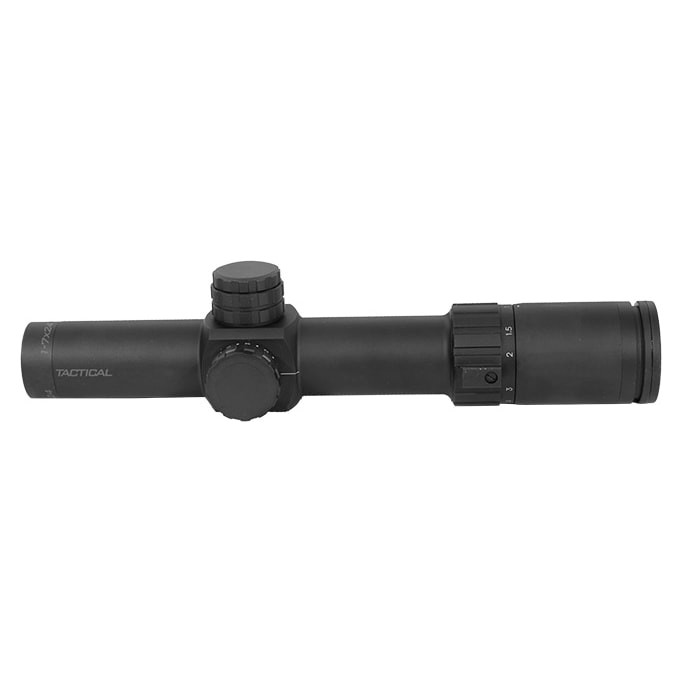 Weaver 1-7x24mm Tactical rifle scope with 34mm tube and illuminated MDR reticle. MPN # 80384. New scope. UA1178