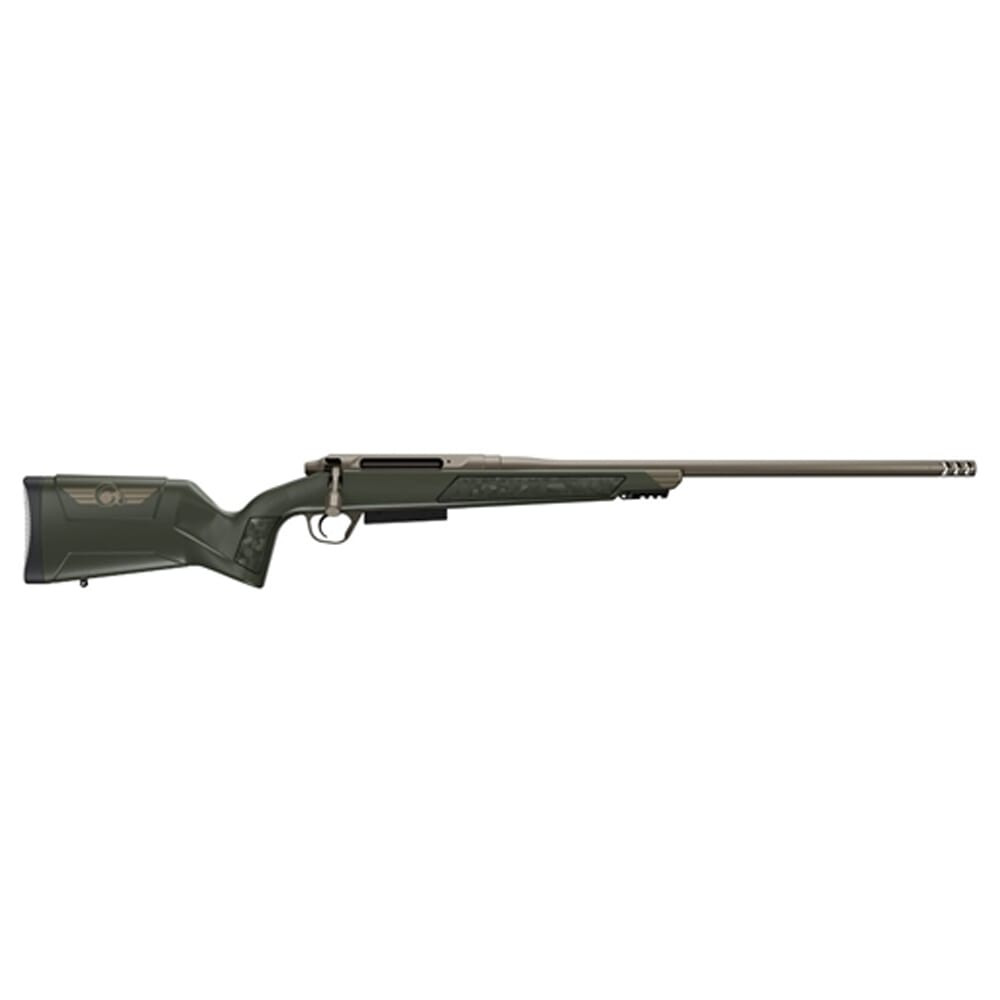 Christensen Arms Evoke Green w/Bronze Logo .243 Win 20" 1:8" Burnt Bronze Bbl Rifle w/Hybrid Hunter Stock 801-15001-00