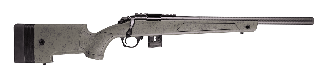 Bergara BMR-X Carbon Fiber .17 HMR 18" 1:9" 1/2"x28 #6 CF Bbl Green w/Black Webbing Rifle w/(1) 5rd & (1) 10rd Mag BMR012