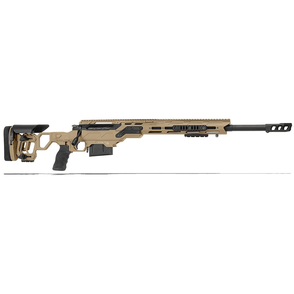 Cadex Defense CDX-30 TAC 6 Creedmoor 24" 1:7.5" Bbl Skele-Stock Hybrid Tan/Blk Rifle w/MX1 MB CDX30-TAC-6CM-24-BS20-D2A1N-HTB