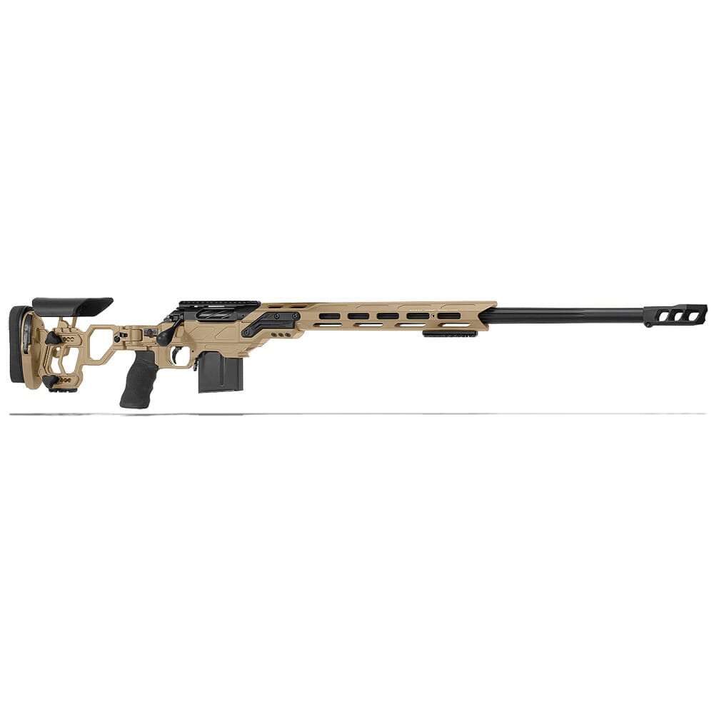 Cadex Defense CDX-R7 LCP (Lite Comp) LA .338 Lapua Mag 27" 1:9.5" Bbl Skele-Stock Hybrid Tan/Blk Rifle w/MX1 MB CDXR7-LCP-338-27-BS30-D2D3N-HTB