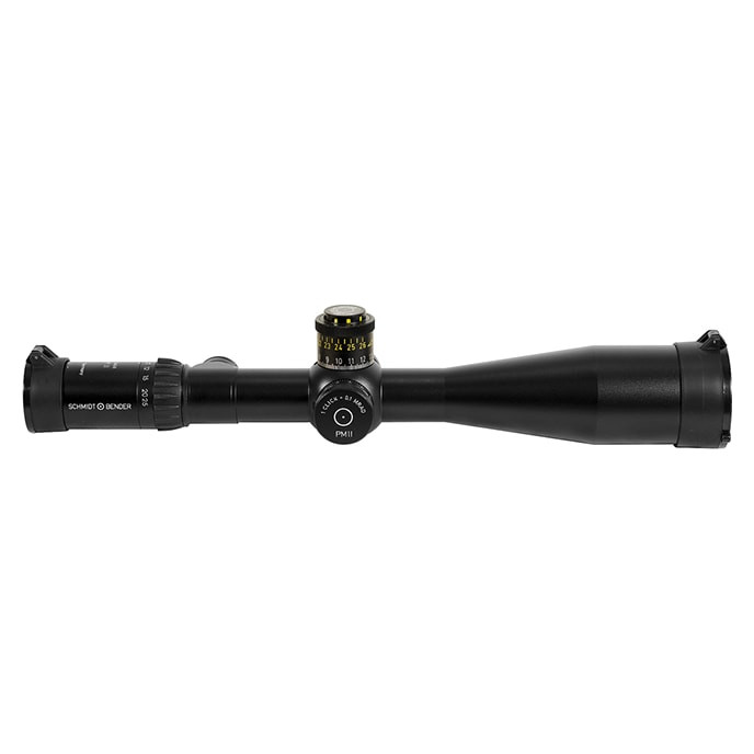 Schmidt Bender PMII 5-25x56 L/P DT Gen 2XR FFP MRAD CW. Capped Windage. Light ring marks. UA1454