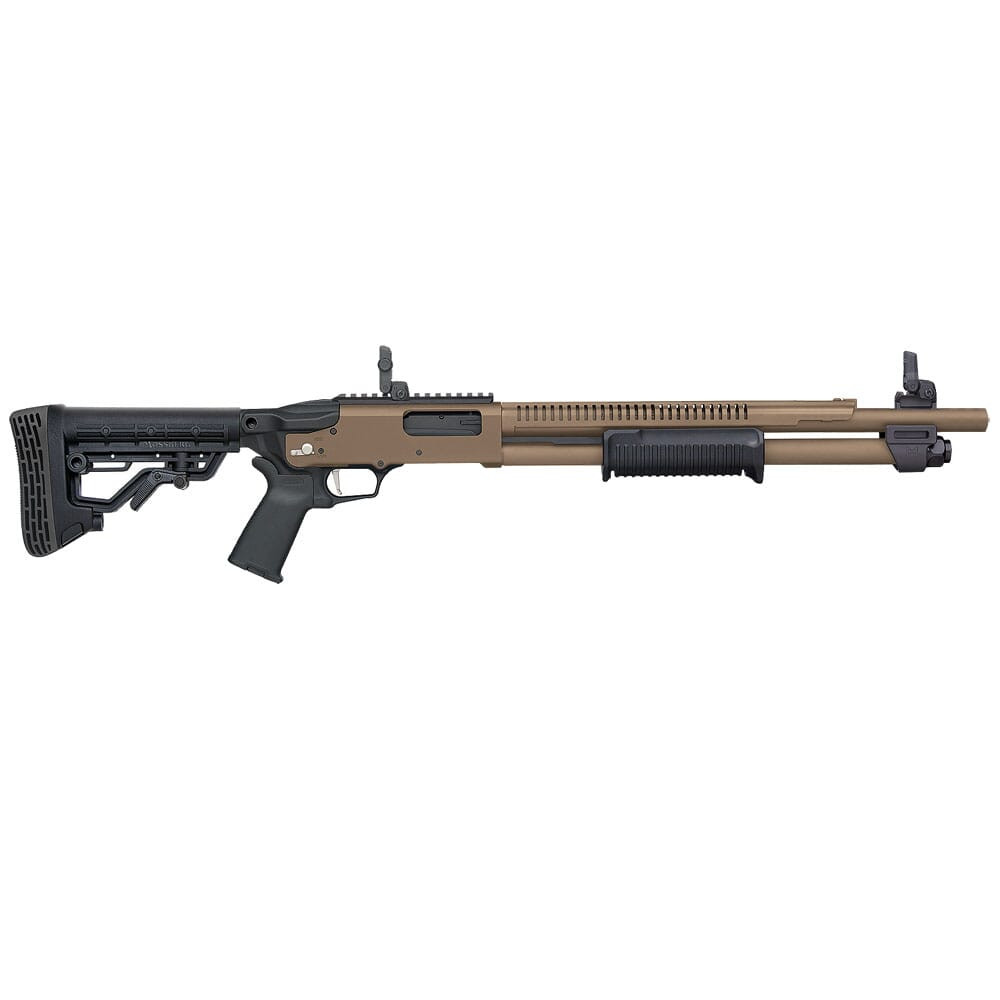 Mossberg 590R 7-Shot 12ga 18.5" Bbl w/Integrated Heat Shield 6+1 Flat Dark Earth Cerakote Pump-Action Shotgun w/ Rotary Safety Selector 50758