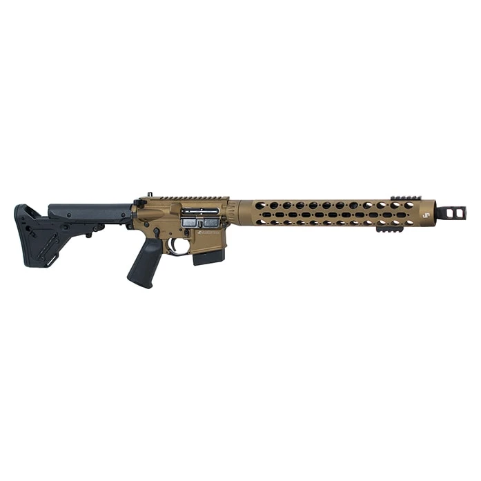 JP-15 precision rifle - JP 16" 416R stainless barrel with JP brake and adjustable JP gas block, barrel is thermal fit, muzzle device is timed for seamless blended finish (no spacers or shims) JP thermal dissipator JP 15" rapid configuration