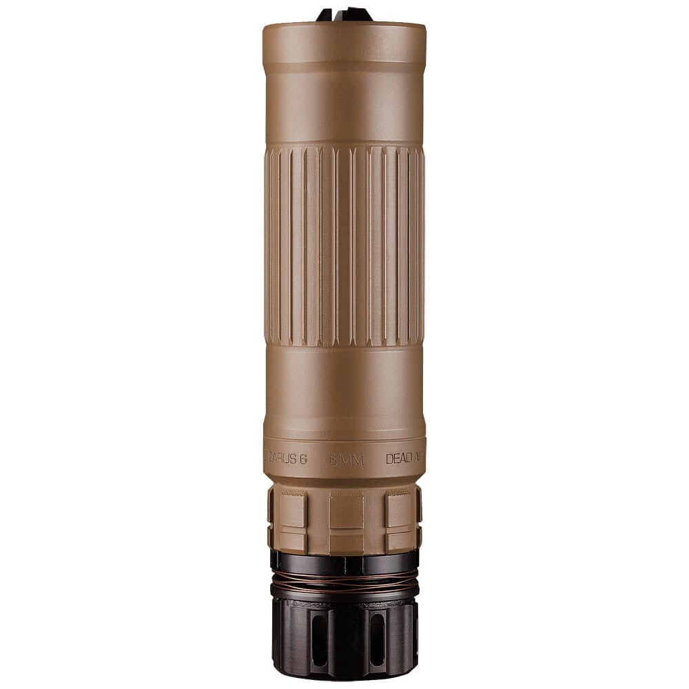 Dead Air Lazarus 6 6mm 6.42" FDE Suppressor w/KeyMo Adapter & DA115 1/2"x28 KeyMicro 3Prong Flash Hider (NFA) LZ6KMFDE