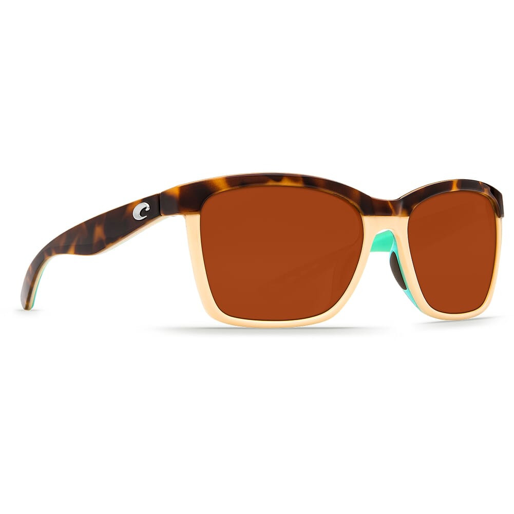 Costa Anaa Shiny Retro Tort/Cream/Mint Frame Sunglasses w/Copper 580P Lenses 06S9053-90530155