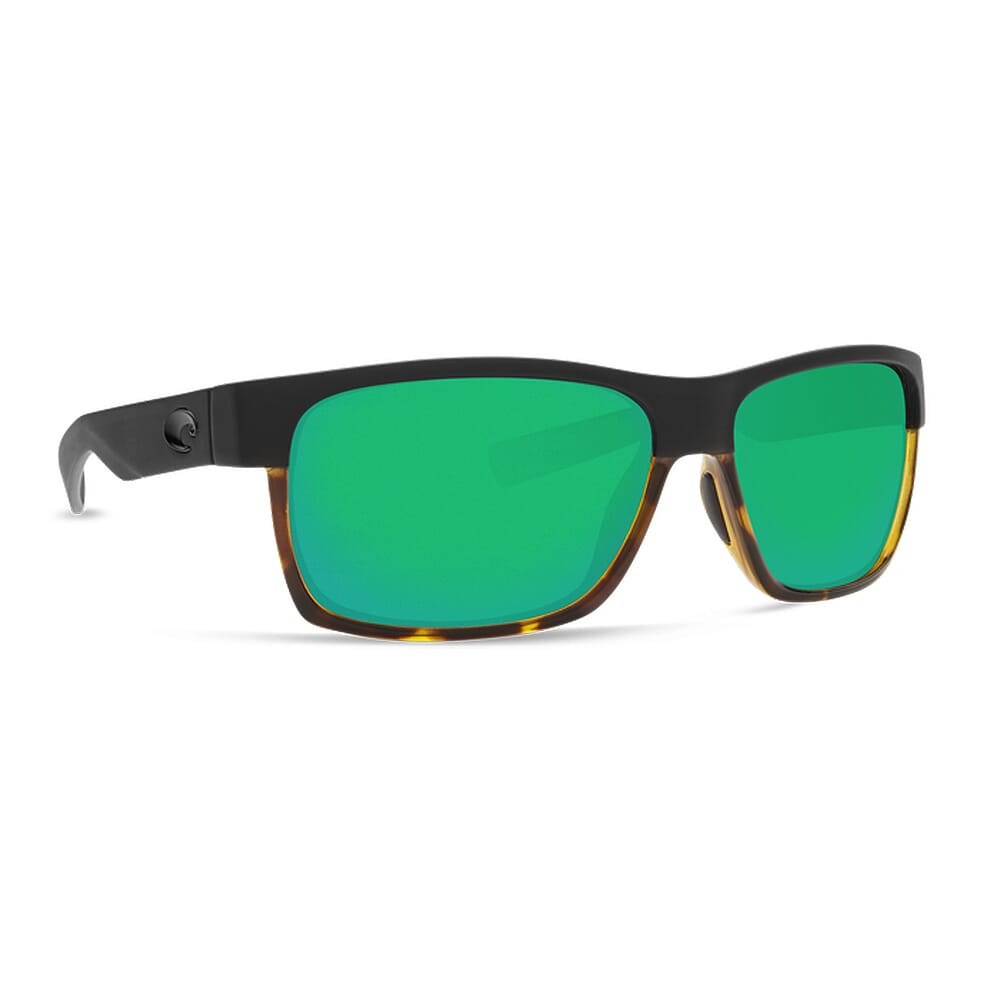 Costa Half Moon Matte Black/Shiny Tortoise Frame Sunglasses w/Green Mirror 580G Lenses 06S9026-90261260