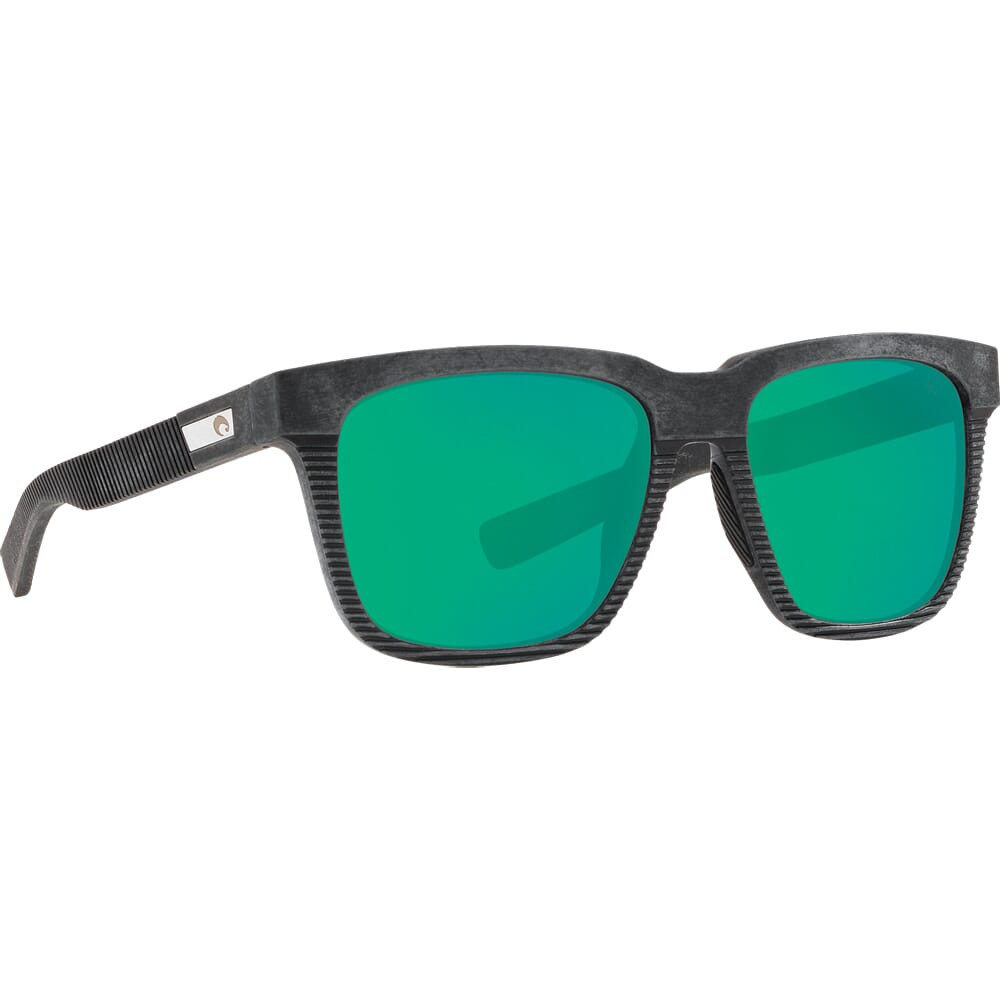 Costa Untangled Pescador Net Gray w/Black Rubber Sunglasses w/Green Mirror 580G Lenses 06S9029-90290255