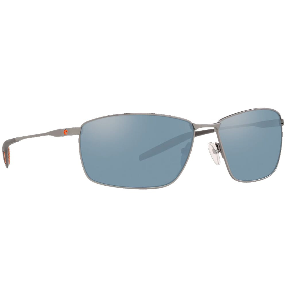 Costa Turret Matte Silver + Translucent Grey/Orange Sunglasses w/Gray Silver Mirror 580P Lenses 06S6009-60090763